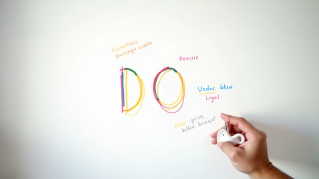 Palavra DO escrita em letras coloridas num quadro branco com marcadores de cores diferentes, mostrando exemplos de colocações