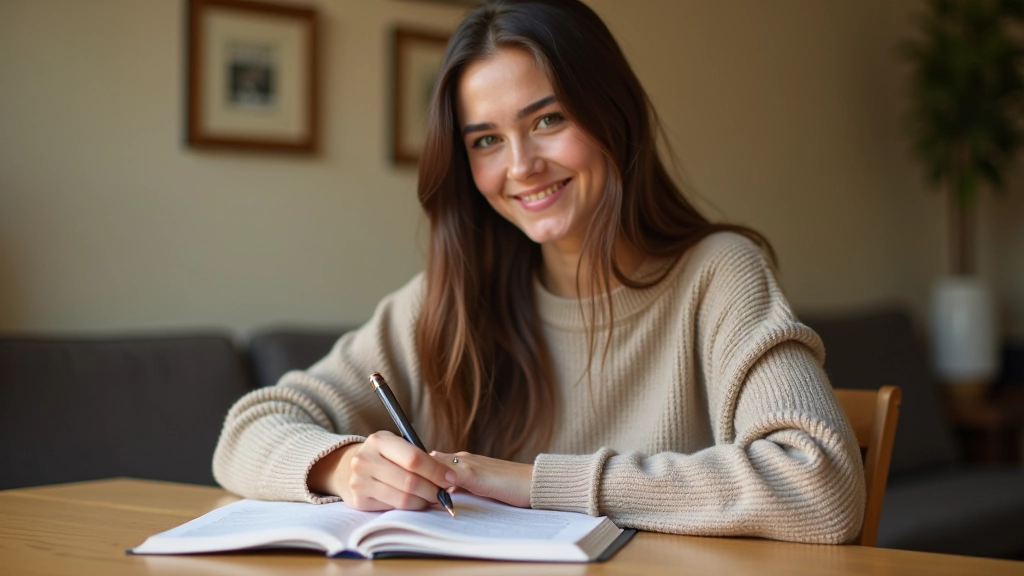 Pessoa escrevendo notas sobre verbos ingleses numa mesa com livro de gramática aberto e caneta colorida